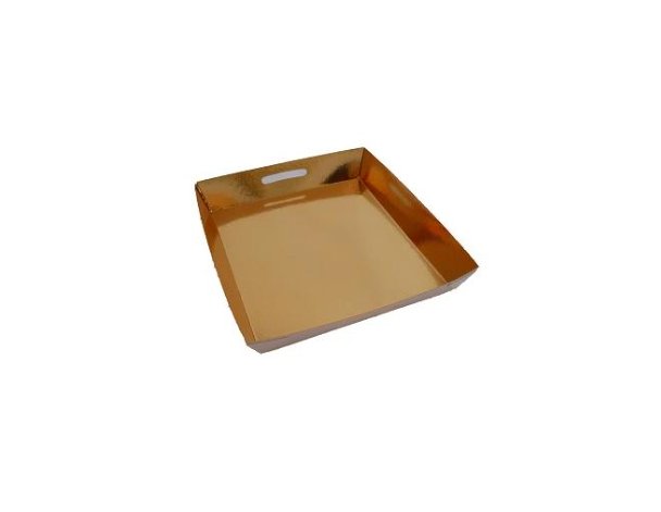 Plateau de présentation doré 140 x 130 x 27 mm