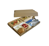 Plateau repas brun 100 % carton cellulose - lot de 25